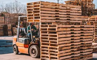 forklift moving pallets